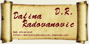 Dafina Radovanović vizit kartica